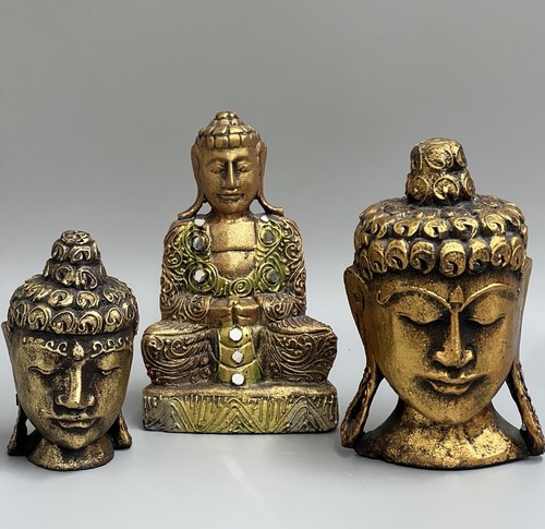 3er set buddha figuren vintage - set,