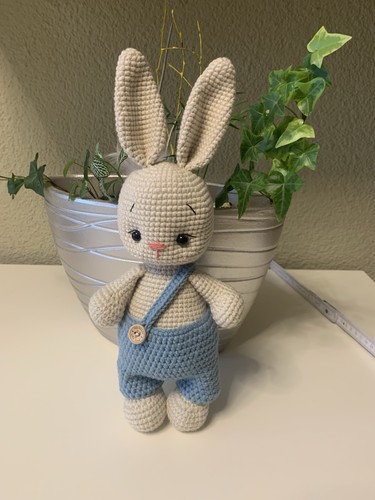 Stofftier hase gehäkelt - stofftier,