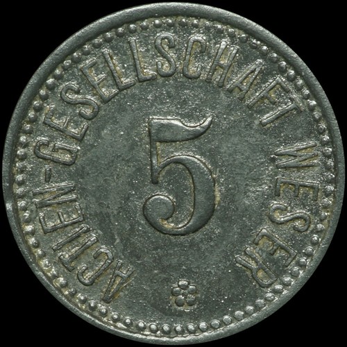 Notgeld pfennig schiffbau - 5, pfennig.