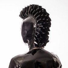 Schwarz Latex Haube mit