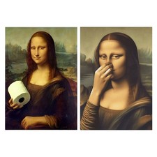Mona Lisa lustiges Badezimmer-Wandkunst-Poster, Leinwanddruck, Bild