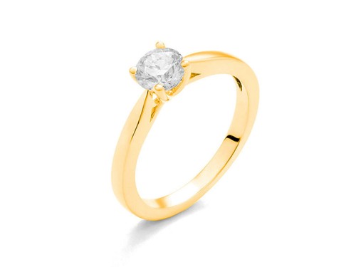 Ring solitär 18kt gelbgold - ring,