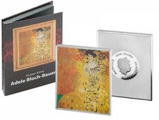  Klimt Adele Bloch-Bauer - BILD - MÜNZE / BARREN - SILBER - KOLORIERT