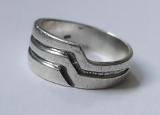 Ring Bandring 925 Silber rhodiniert Vintage 70er ring silver