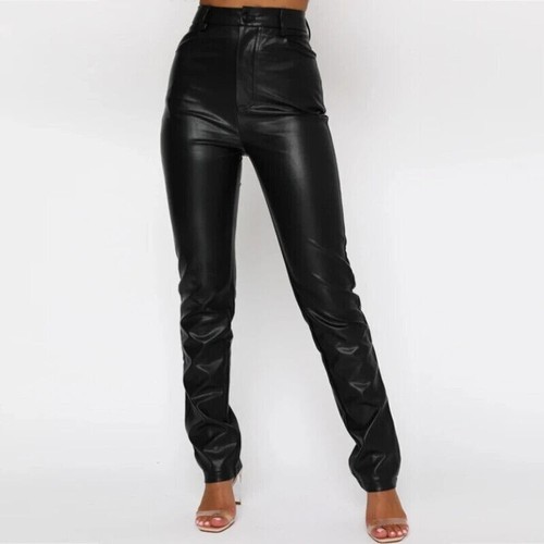 Damen schwarze lederhose 100 - schwarze,