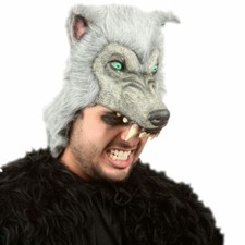 Wolf Maske Grauer Wolf deluxe