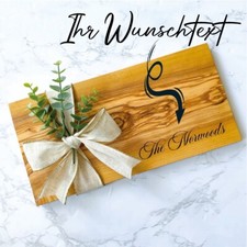 Schneidebrett + Gravur Holz Olivenholz Servierbrett Küchenbrett