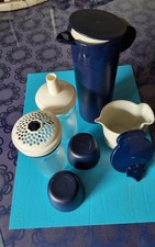 Tupperware, Set, Saftkanne, Zucker + Parmesanstreuer, Milchkännchen, Alles Blau