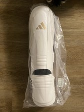 adidas Speed Thai Shin-n-Step Schienbeinschoner Kickboxen MMA Weiß Gold