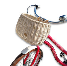 Weidenfahrradkorb für ecru Fahrrad für Lenkergurte Dumpy groß 42 cm