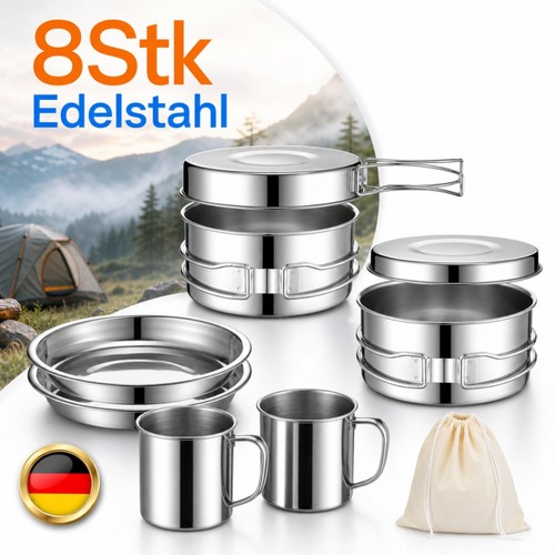 Edelstahl camping kochgeschirr - edelstahl,