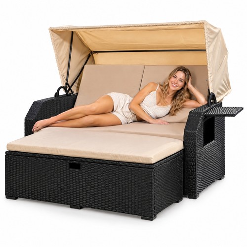 Strandkorb rattan schwarz - rattan,