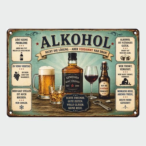 Blechschild alkohol nicht - blechschild,