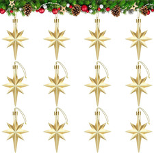 12 Stück Weihnachtsschmuck Stern, Weihnachtssterne Deko, Weihnachtsbaumschmuck S
