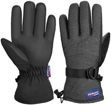 BRUBAKER Ski Snowboard Handschuhe Thermo Wasserdicht Winddicht Anthrazit Winter