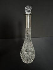Glas Karaffe mit 800 Silber Montur Schliffdekor Halbmond Krone Deutschland