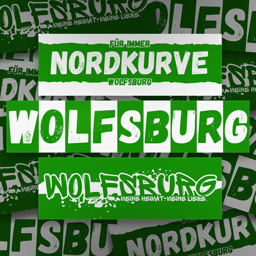 300x wolfsburg aufkleber - 300x, aufkleber/
