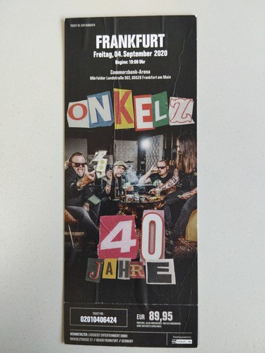 Böhse onkelz konzert karte - böhse,
