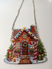 Deko Weihnachten Winter FENSTERBILD  Diamond Painting Lebkuchenhaus WINTER