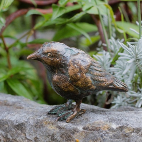 Neu bronzefigur vogel stehend - bronzefigur,