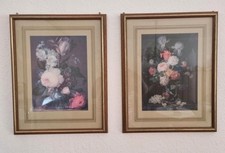 109) 2 Wandbilder mit Blumenmotiv