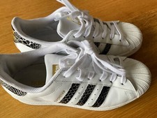adidas superstar damen 38 2/3, wenig getragen, weiß mit schwarz streifen,