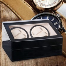 4+6 Uhren Luxus Holz Uhrenbeweger Watch Winder Automatikuhren Watch Box Schwarz