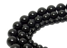 😏 Schörl Schwarzer Turmalin 3, 4, 6 oder 8 mm Kugeln Edelsteinperlen Strang 😉