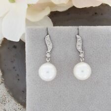 Wert 600 € Brillant Perlen Ohrringe in 585er 14 Karat Weiß Gold