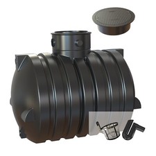 Regenwassertank Zisterne 4000L - Set inkl. Anschlüsse + PE-Abdeckung + Filterset