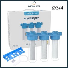 Wessper 10" 3-Stufen 3/4" Wasserfilter Vorfilter System Hauswasseranlage Brunnen