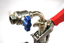 Bier-Absperrhahn gebogen 90°  für KEG -Zapfkopf, Bier-Abstellhahn, Hobbybrauer