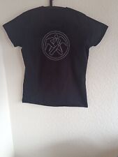 Damen T-Shirt schwarz mit Zunftemblem Dachdecker gestickt  für Arbeit + Freizeit