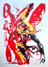 Hartwig Ebersbach Siebdruck "Hausdrachen"  1990