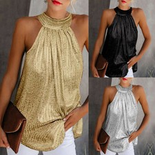 Sexy Damen Ärmellose Bluse