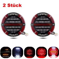 2x 12V 24V LED Rückleuchte Rund 4 Funktion Schlepper Rücklicht Anhänger PKW LKW