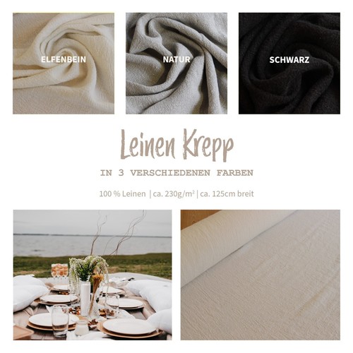 Leinen krepp reinleinen - leinen,