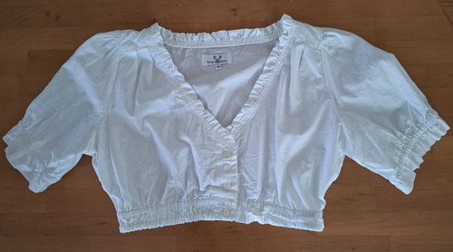 Dirndlbluse weiß kurzarm - dirndlbluse,