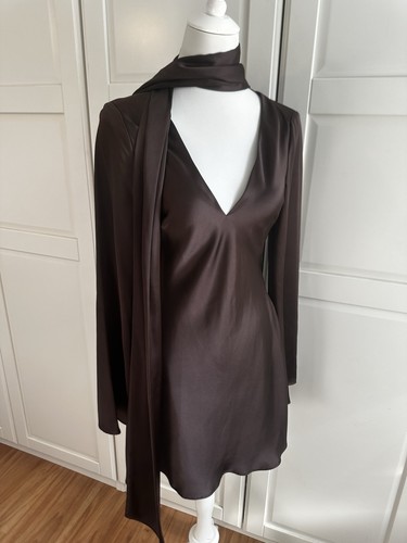 Zara satin minikleid mit schal - mit,