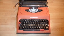 Alte Schreibmaschine Antares Compact 326 orange 70er Jahre