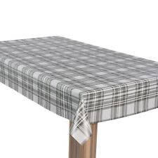 laro Wachstuch-Tischdecke Wachstischdecke Gartentischdecke Karo Weiß GrauSchwarz