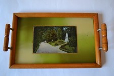 altes Serviertablett m. Foto