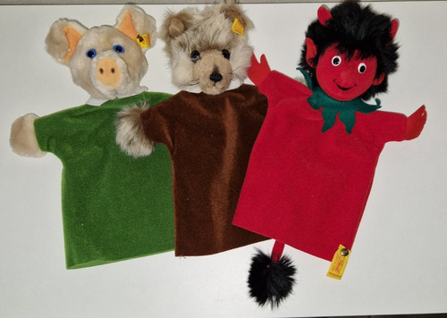 Steiff handpuppe teufel - steiff, rot