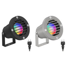 LED Gartenstrahler DUK, Gitter für außen, schwarz, IP65, inkl. Smart Home RGBW