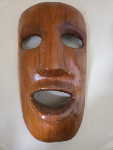 Alte schlichte teakholz maske - schlichte,