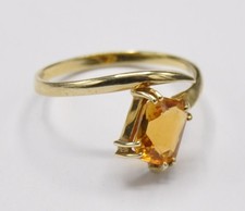 Solitär Citrin Ring 585 Gold