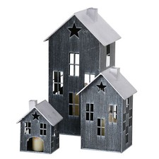 Metall Laterne Haus 3er Set