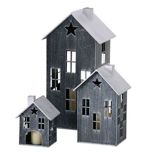 Metall laterne haus 3er - haus, set