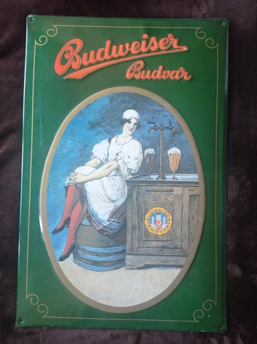 Budweiser budvar blechschild - budweiser,