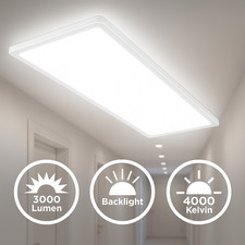 LED Deckenlampe 58cm Deckenleuchte LED Panel Flach Indirektes Licht Wohnzimmer